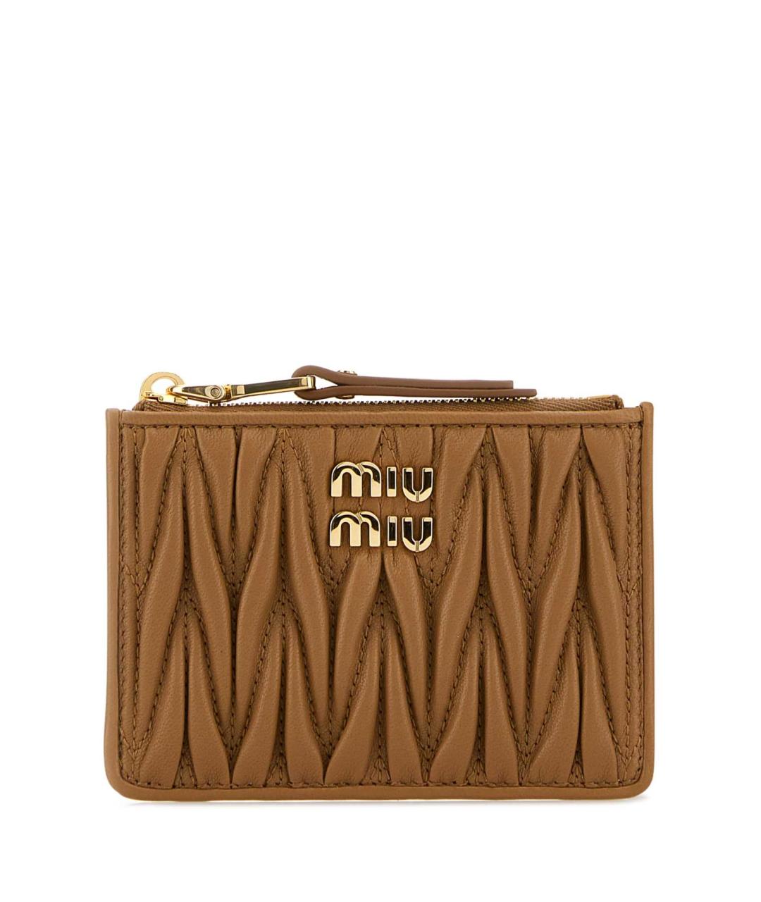 MIU MIU Бежевый кожаный кошелек, фото 1