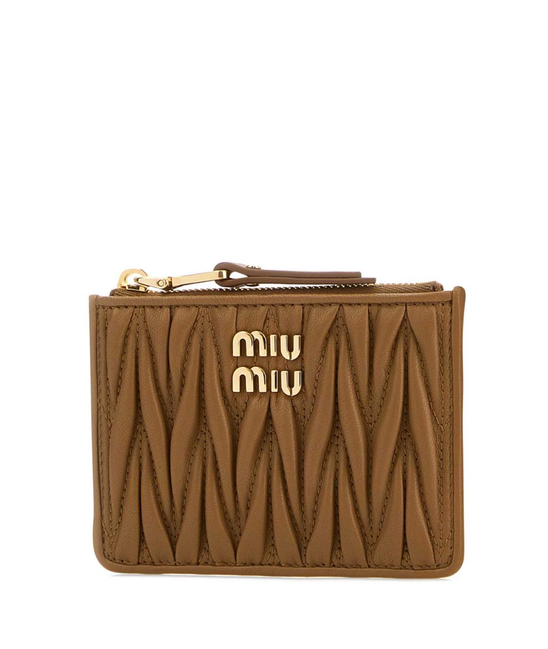 MIU MIU Бежевый кожаный кошелек, фото 2