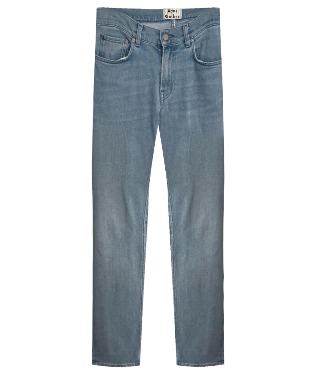 ACNE STUDIOS Голубые хлопко-эластановые джинсы скинни, фото 1