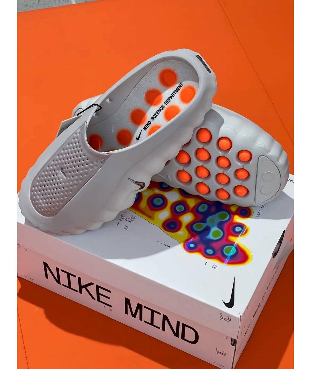 NIKE Бежевые резиновые мюли, фото 2