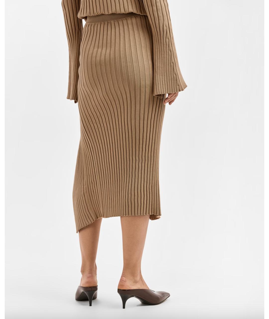 STELLA MCCARTNEY Бежевая хлопковая юбка миди, фото 4