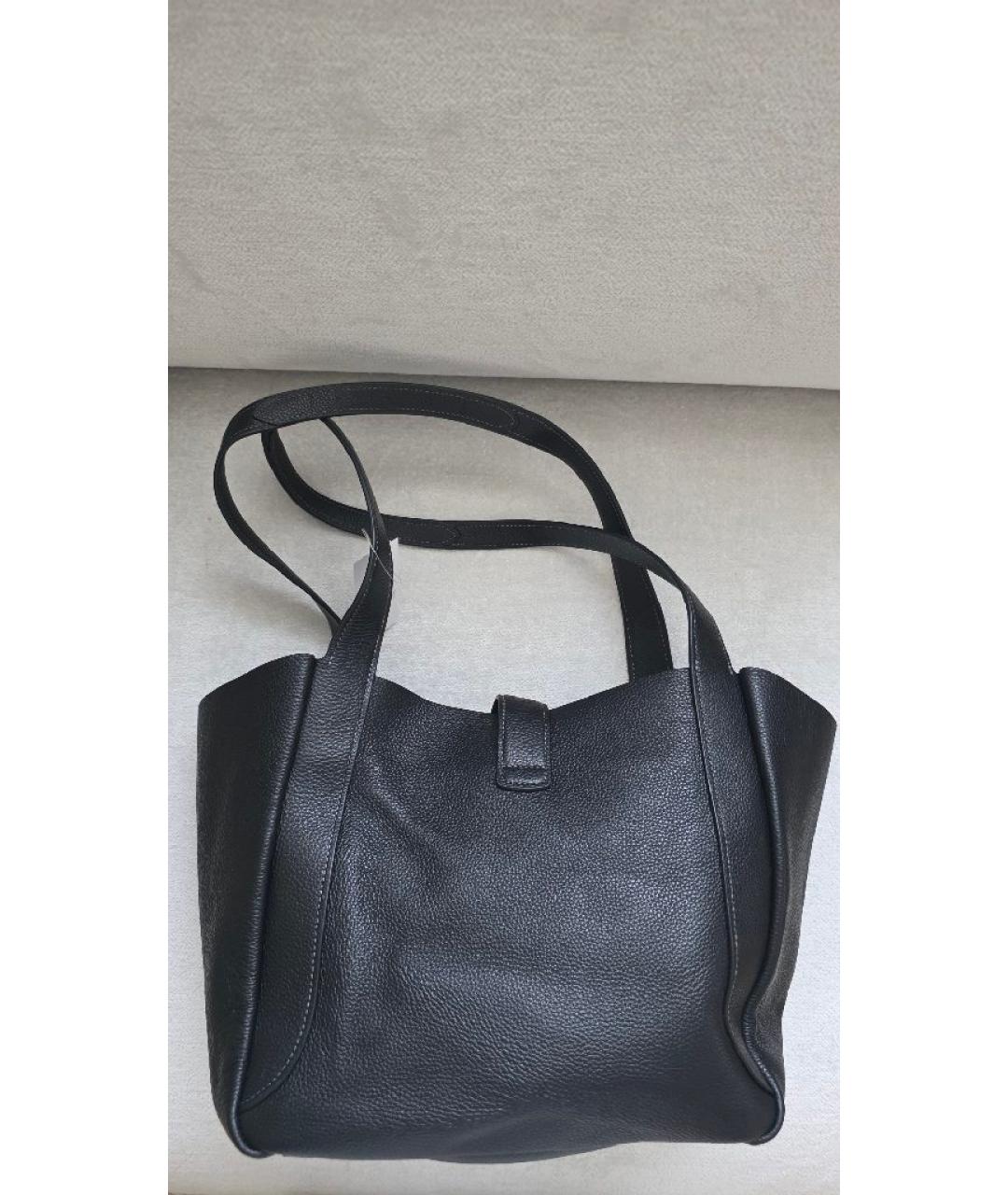 COACH Черная кожаная сумка тоут, фото 6