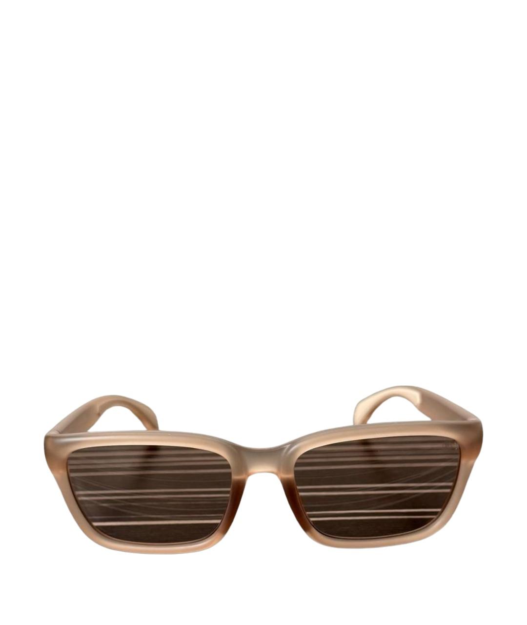 MONCLER Бежевые пластиковые солнцезащитные очки, фото 1