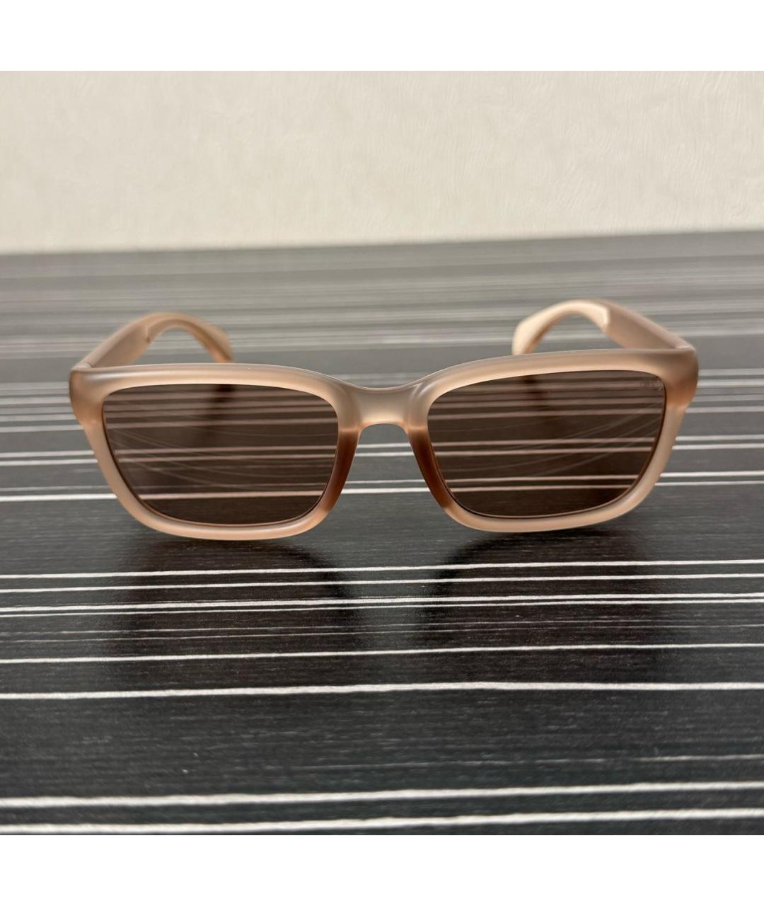 MONCLER Бежевые пластиковые солнцезащитные очки, фото 6