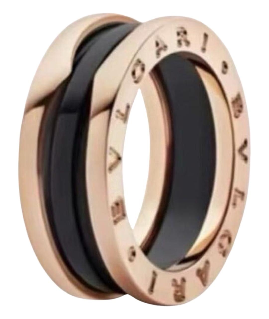 BVLGARI Черное кольцо из розового золота, фото 1