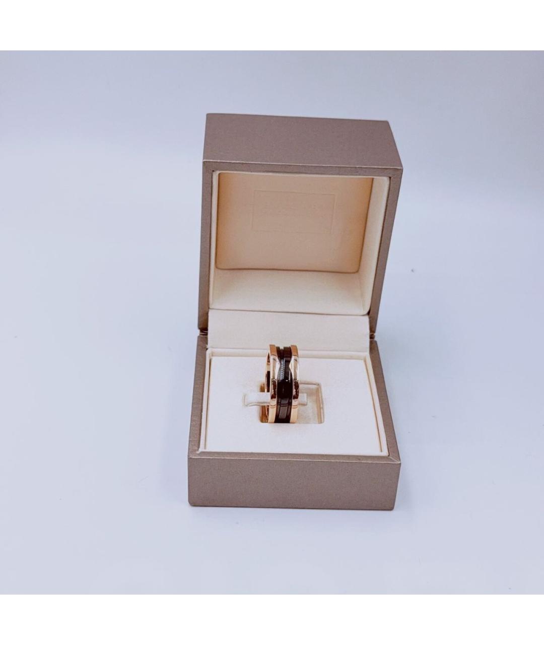 BVLGARI Черное кольцо из розового золота, фото 7