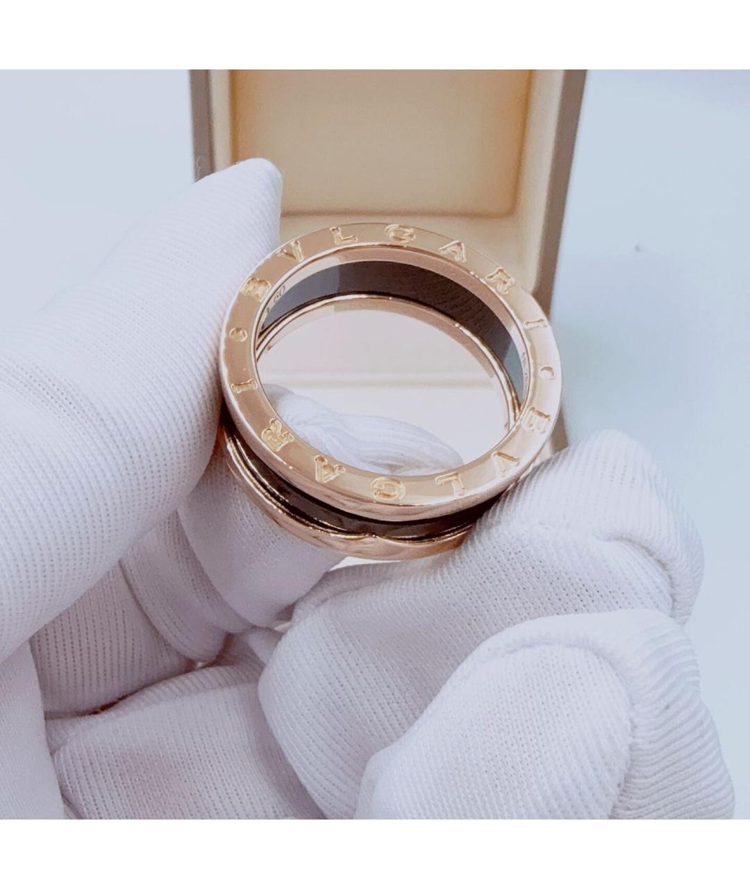 BVLGARI Черное кольцо из розового золота, фото 5