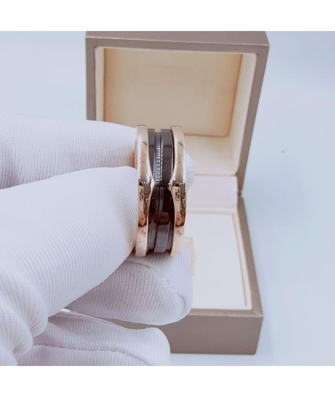 BVLGARI Черное кольцо из розового золота, фото 3