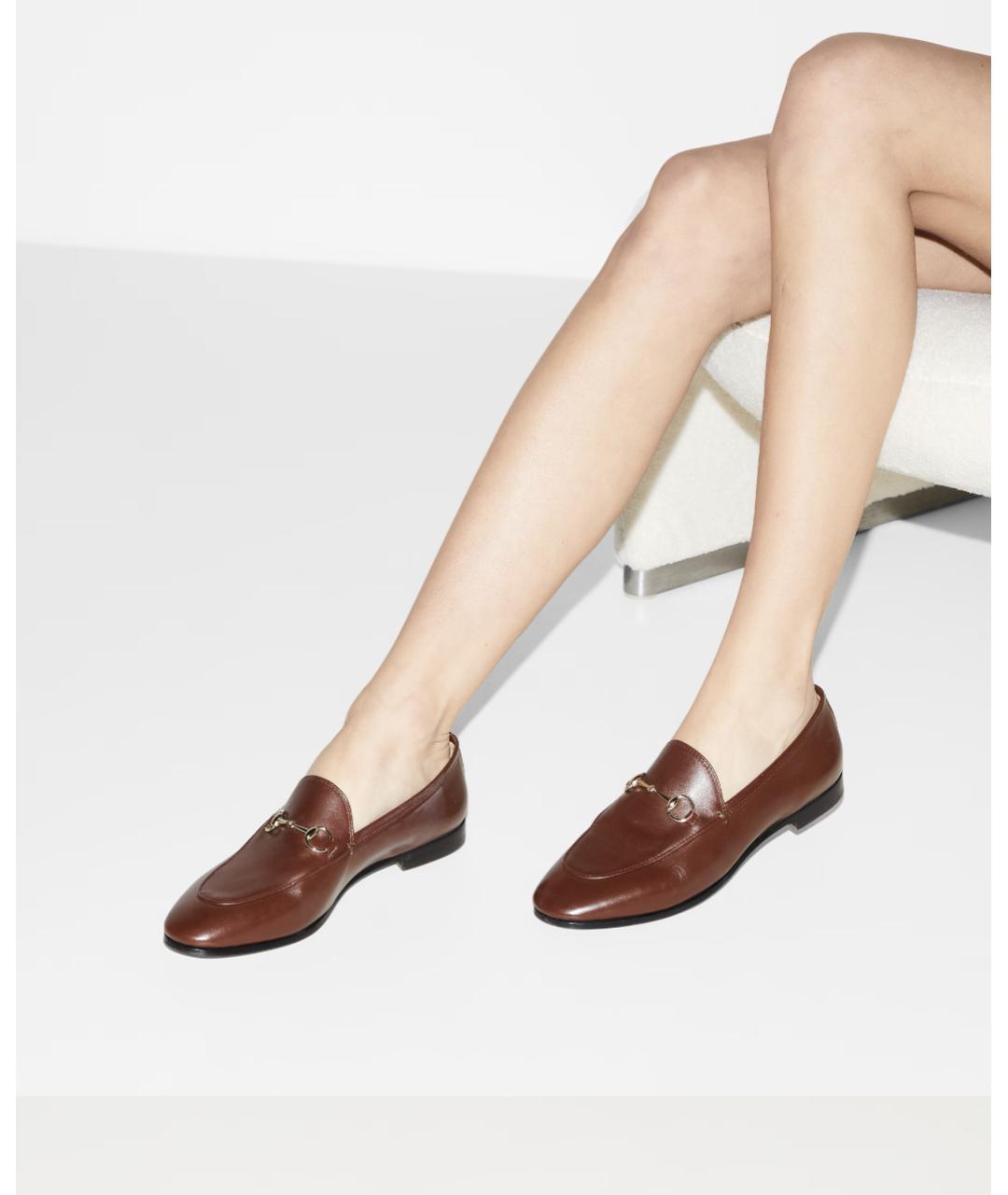 GUCCI Коричневые кожаные лоферы, фото 3