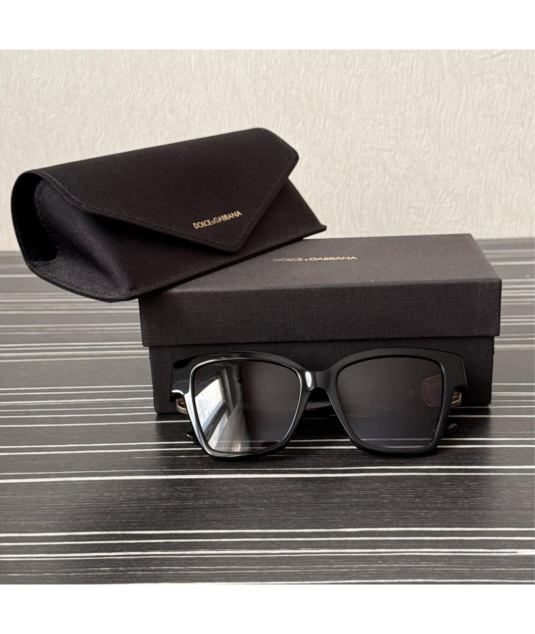 DOLCE&GABBANA Черные пластиковые солнцезащитные очки, фото 4