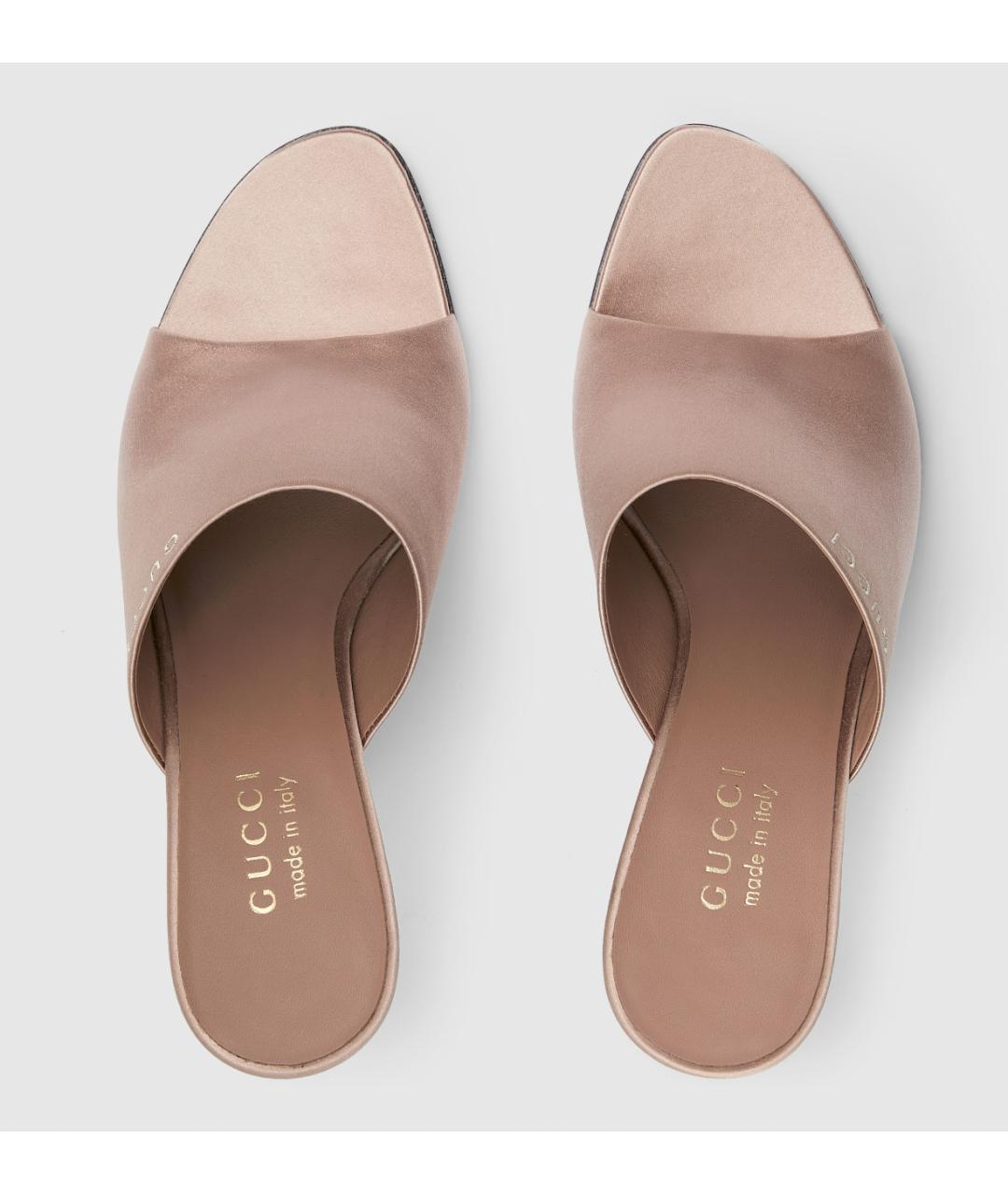 GUCCI Розовые текстильные мюли, фото 6