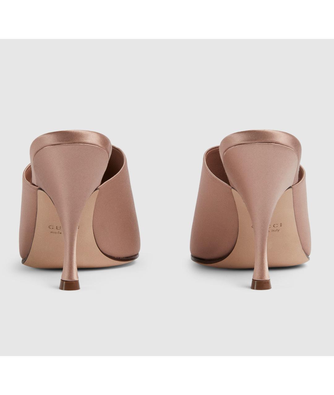 GUCCI Розовые текстильные мюли, фото 5