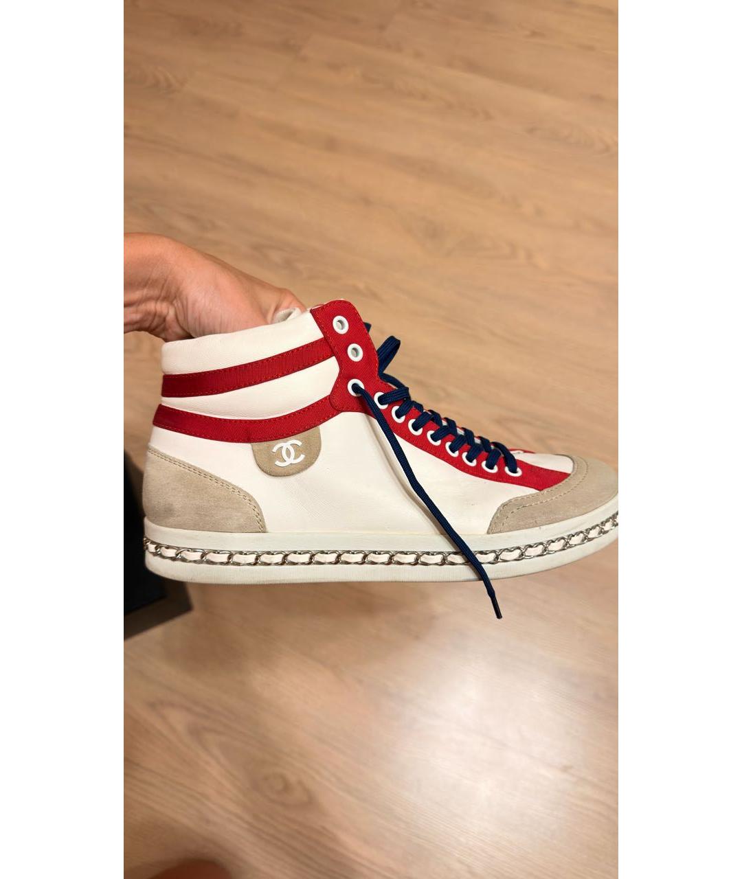 CHANEL Белые кожаные кеды, фото 8