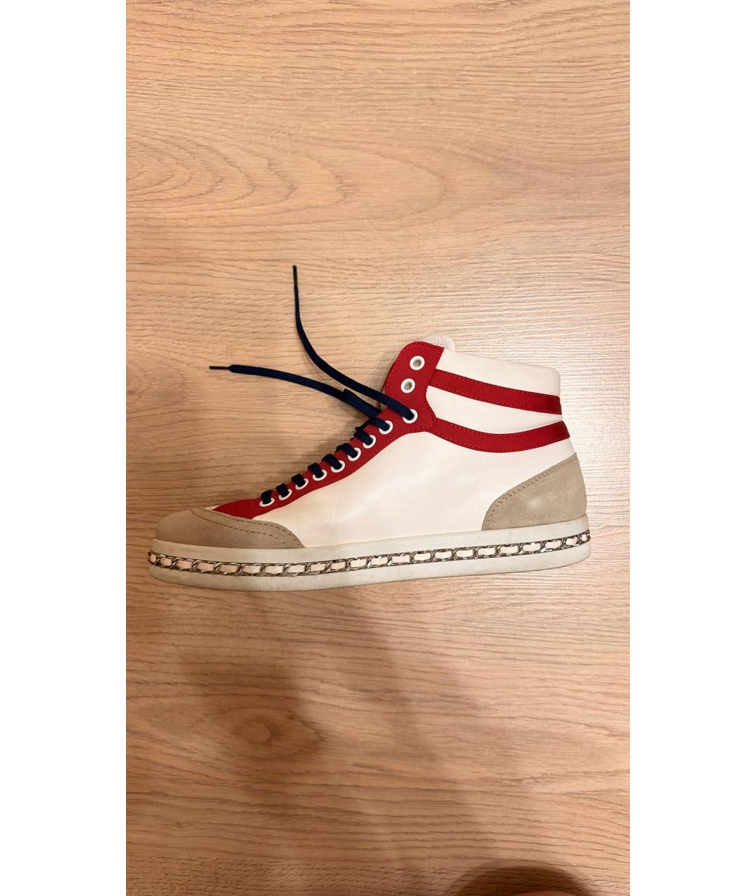 CHANEL Белые кожаные кеды, фото 7