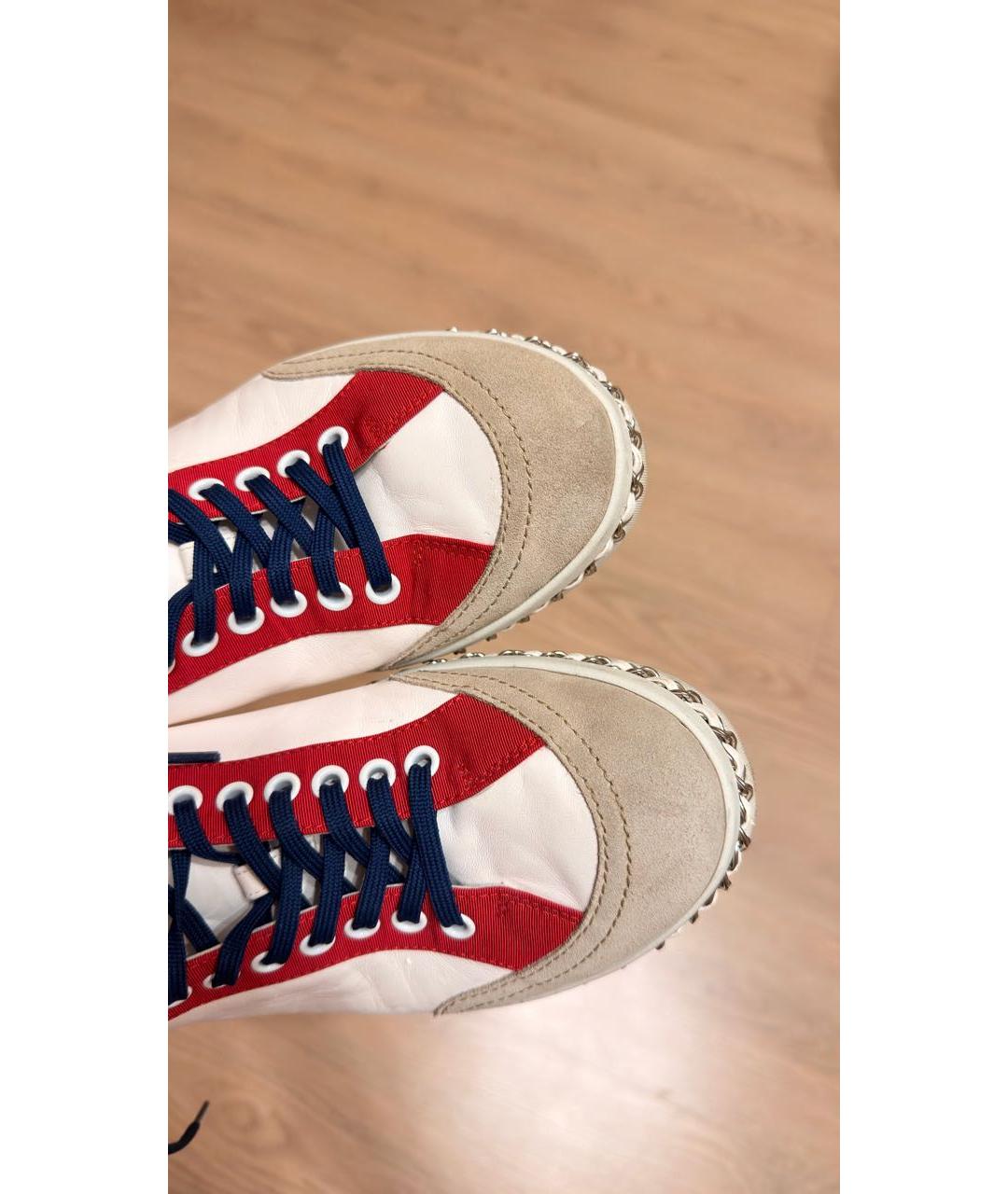 CHANEL Белые кожаные кеды, фото 5