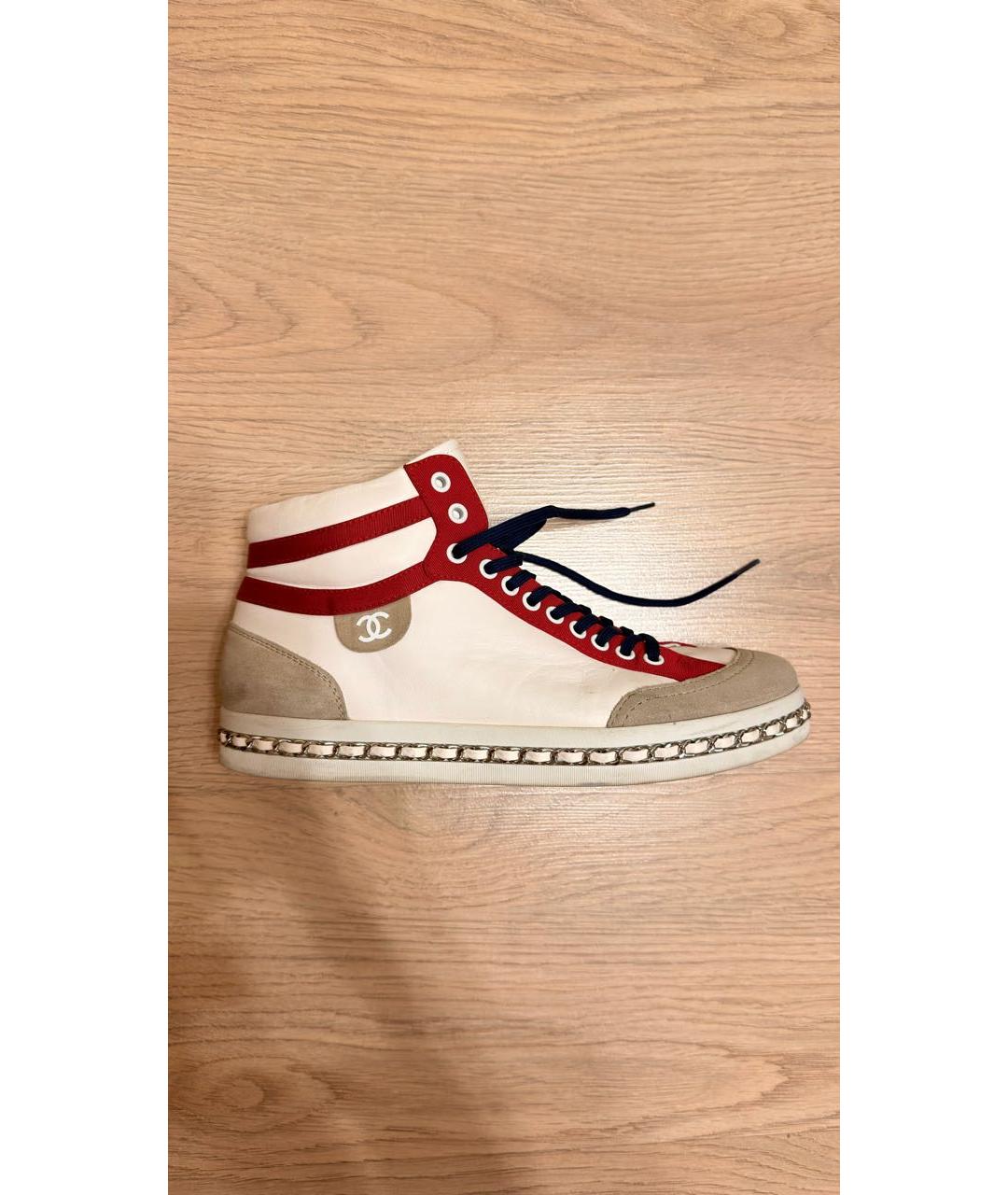 CHANEL Белые кожаные кеды, фото 9