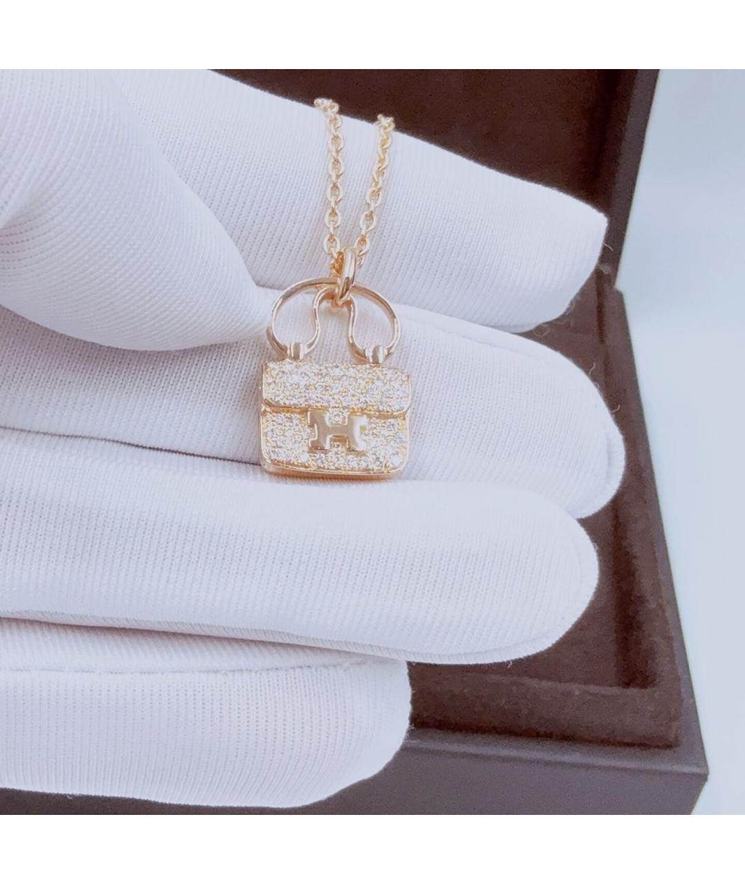 HERMES Розовое колье из розового золота, фото 8