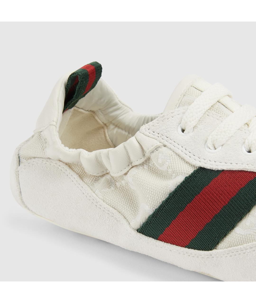 GUCCI Белые замшевые кроссовки, фото 5