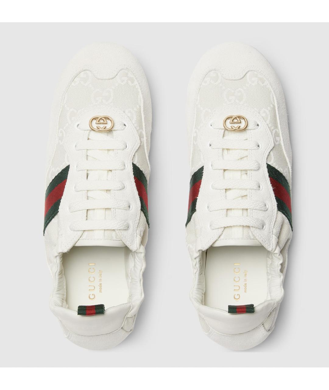 GUCCI Белые замшевые кроссовки, фото 7