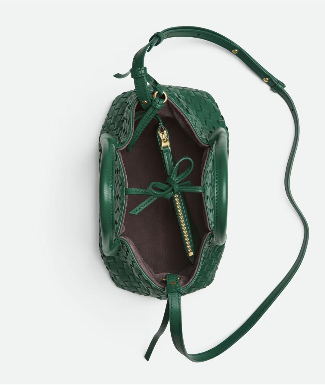 BOTTEGA VENETA Зеленая кожаная сумка тоут, фото 4