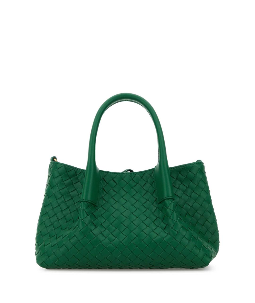 BOTTEGA VENETA Зеленая кожаная сумка тоут, фото 1