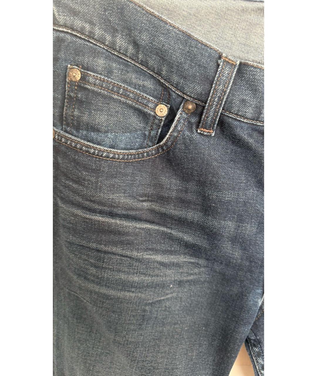 ACNE STUDIOS Темно-синие хлопко-эластановые джинсы скинни, фото 4