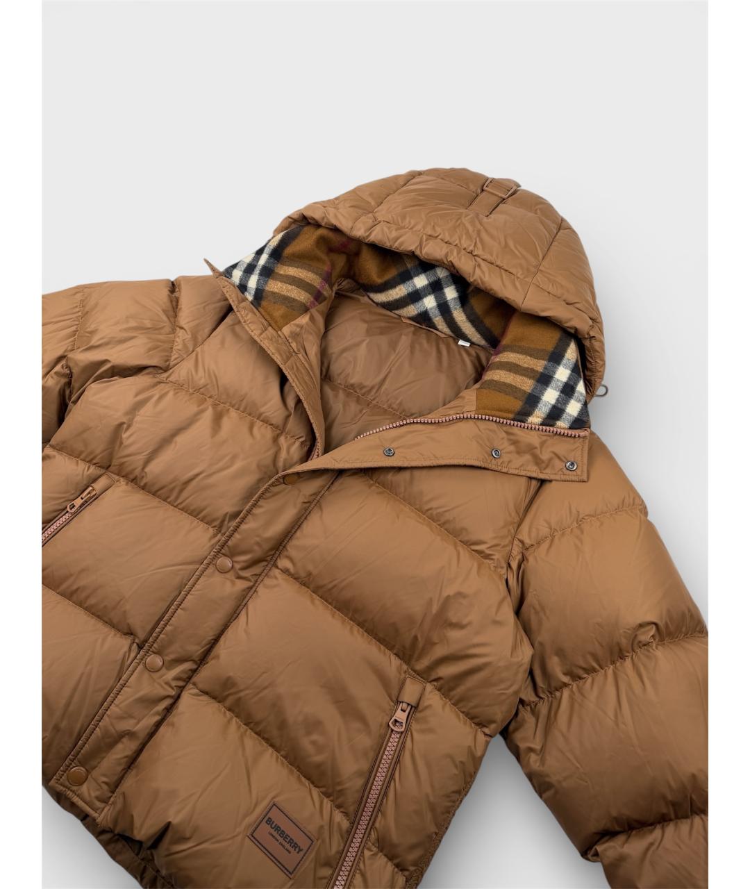 BURBERRY Бежевый полиамидовый пуховик, фото 2