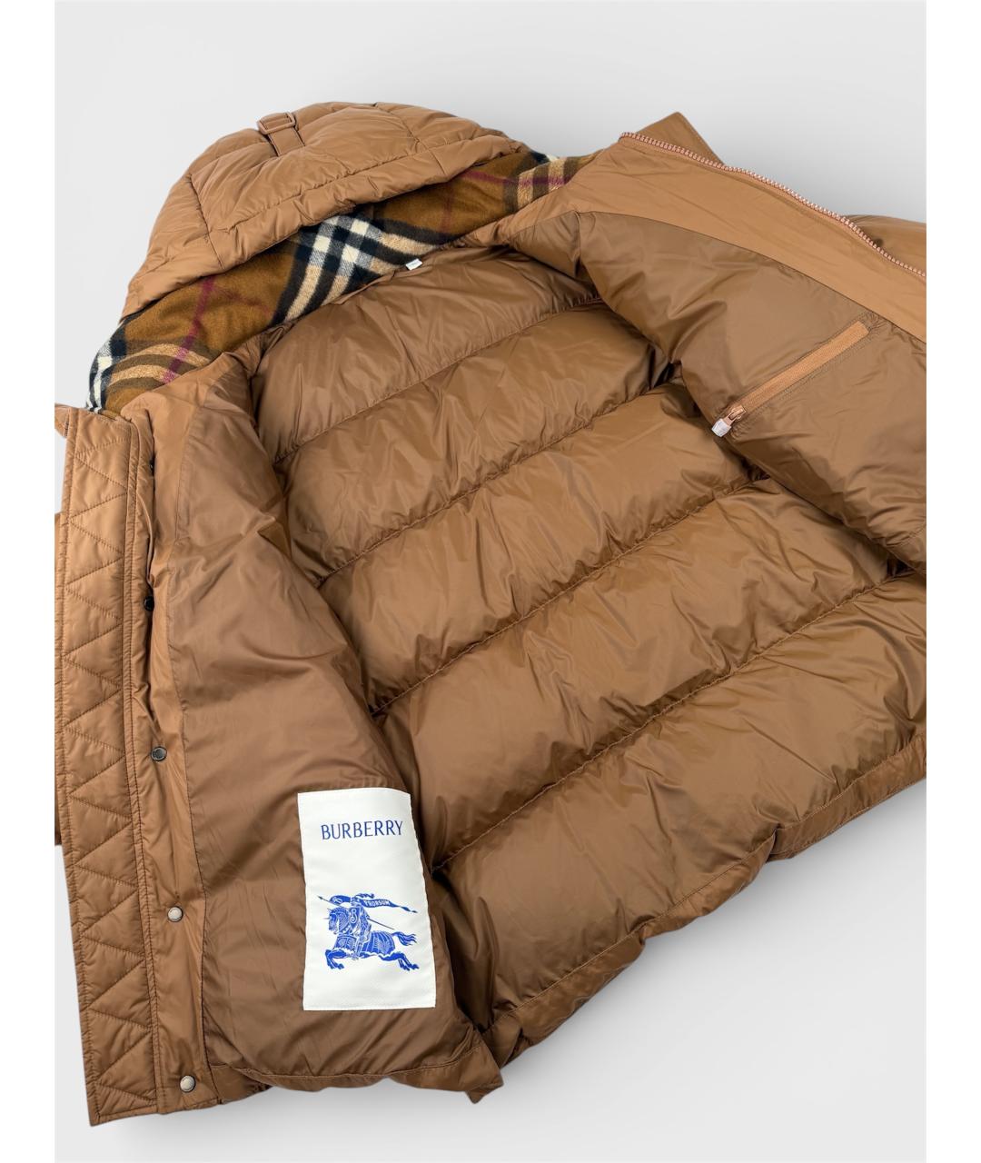 BURBERRY Бежевый полиамидовый пуховик, фото 4