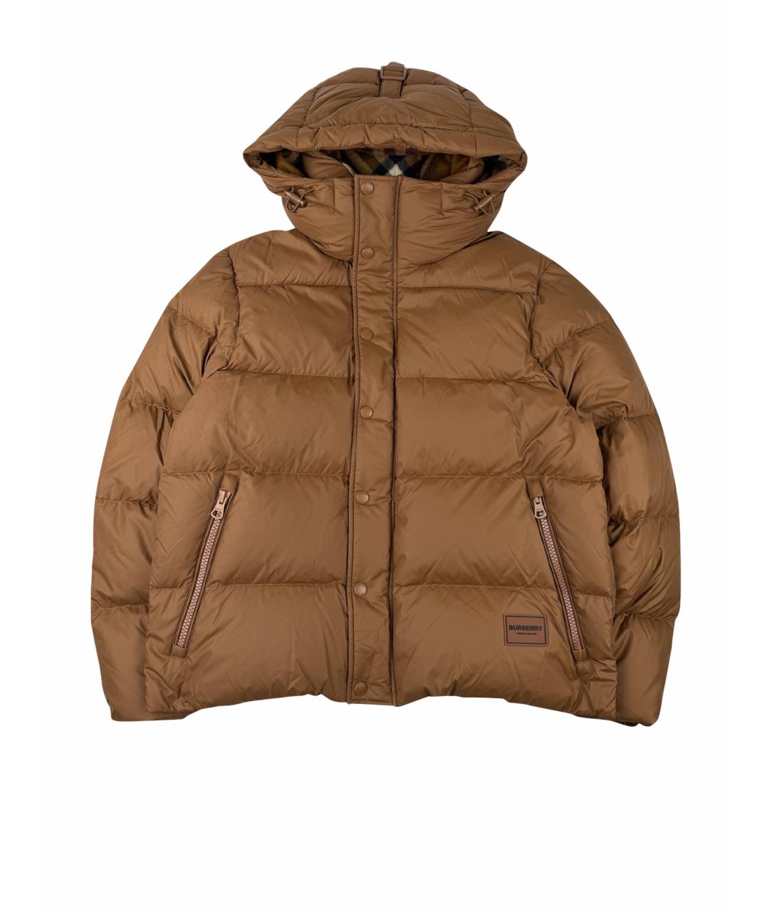 BURBERRY Бежевый полиамидовый пуховик, фото 1