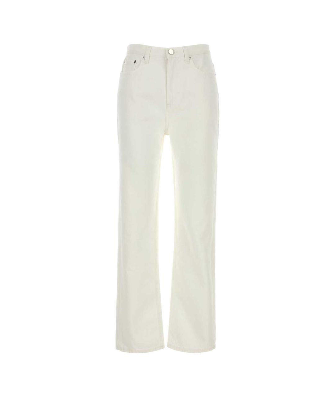 LOULOU STUDIO Белые хлопковые прямые джинсы, фото 1