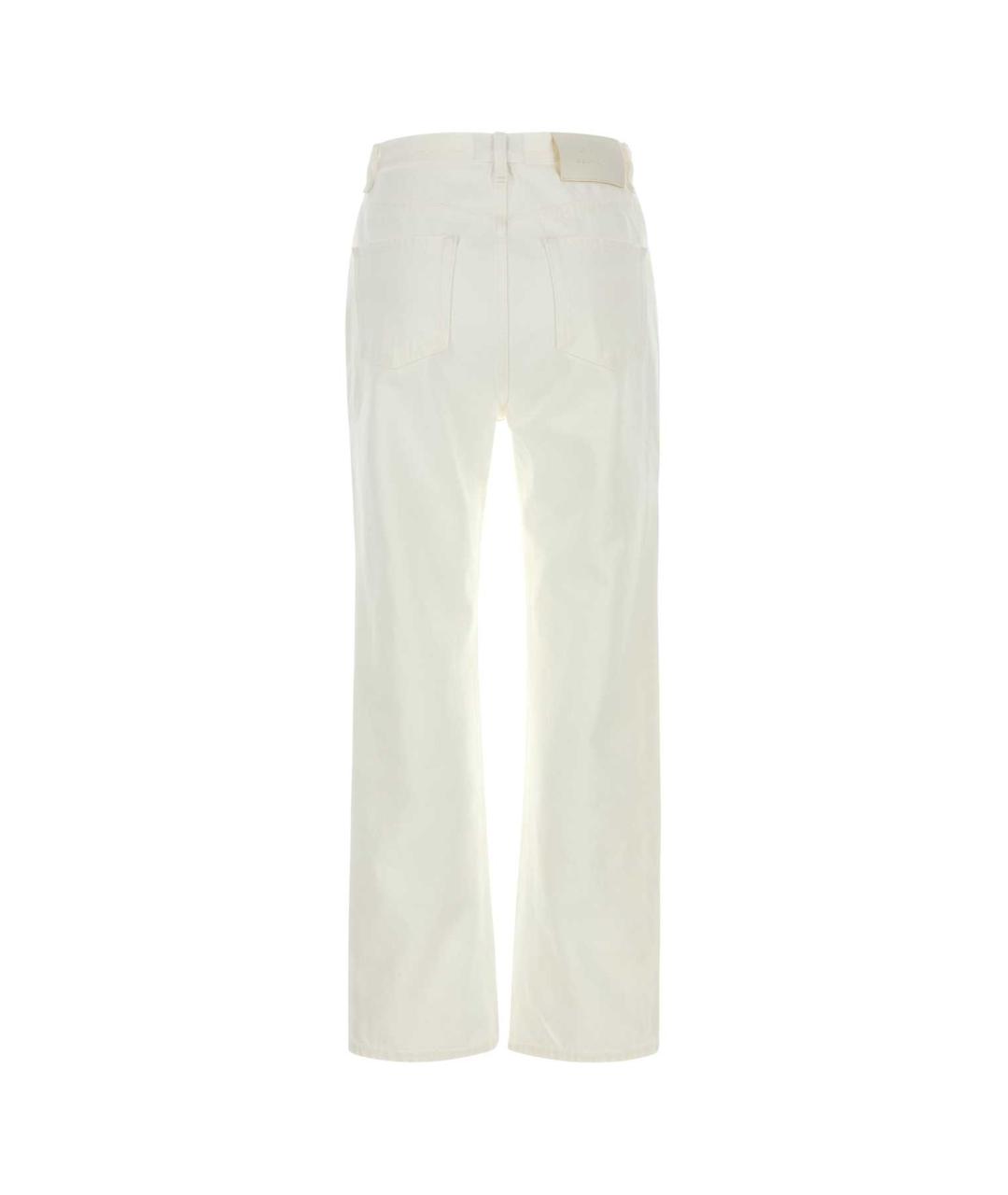 LOULOU STUDIO Белые хлопковые прямые джинсы, фото 2