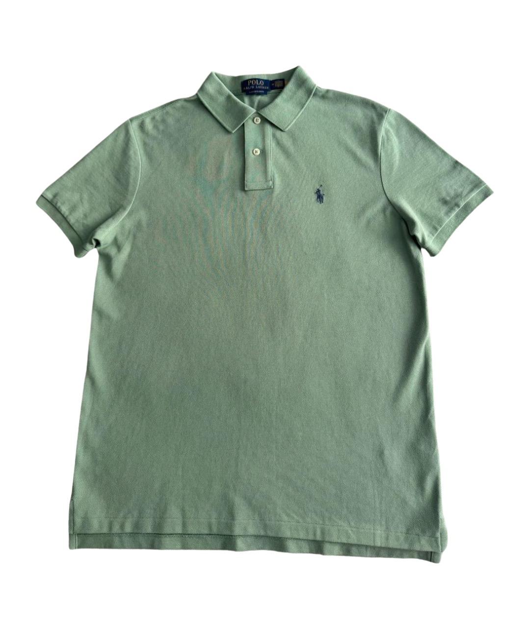 POLO RALPH LAUREN Салатовыое хлопковое поло с коротким рукавом, фото 1