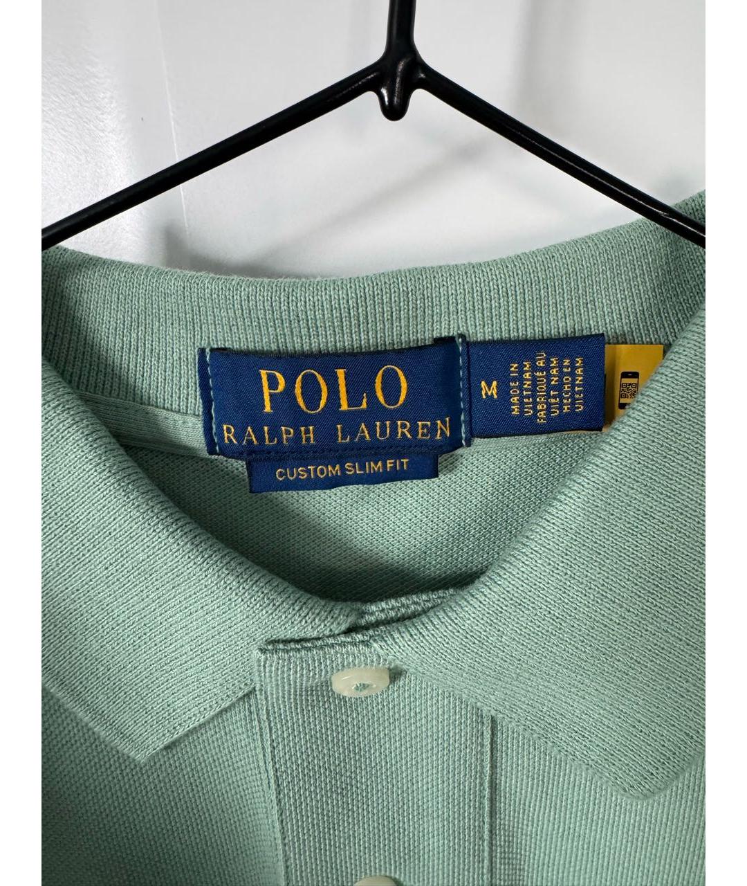 POLO RALPH LAUREN Салатовыое хлопковое поло с коротким рукавом, фото 3