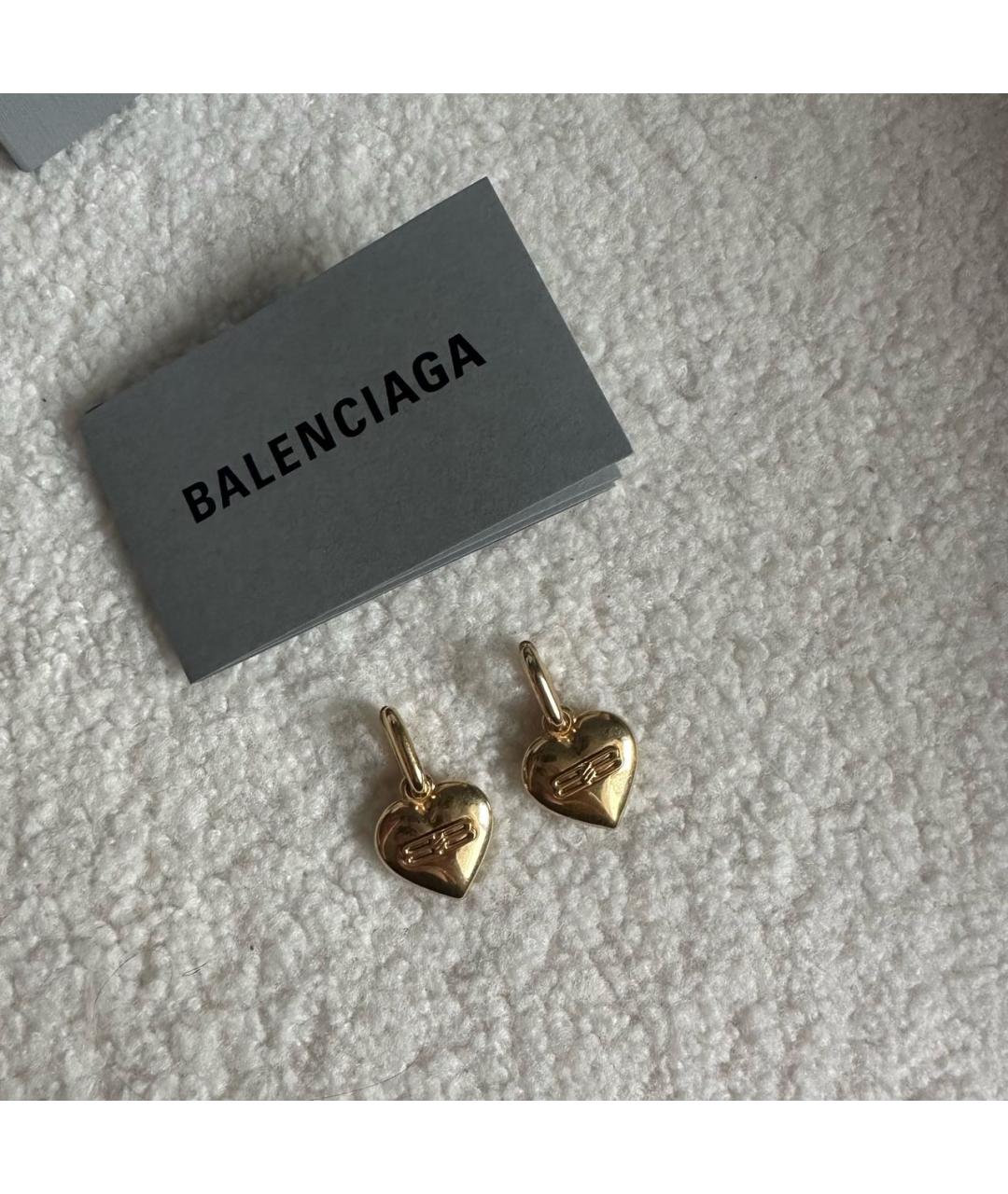 BALENCIAGA Золотые латунные серьги, фото 7