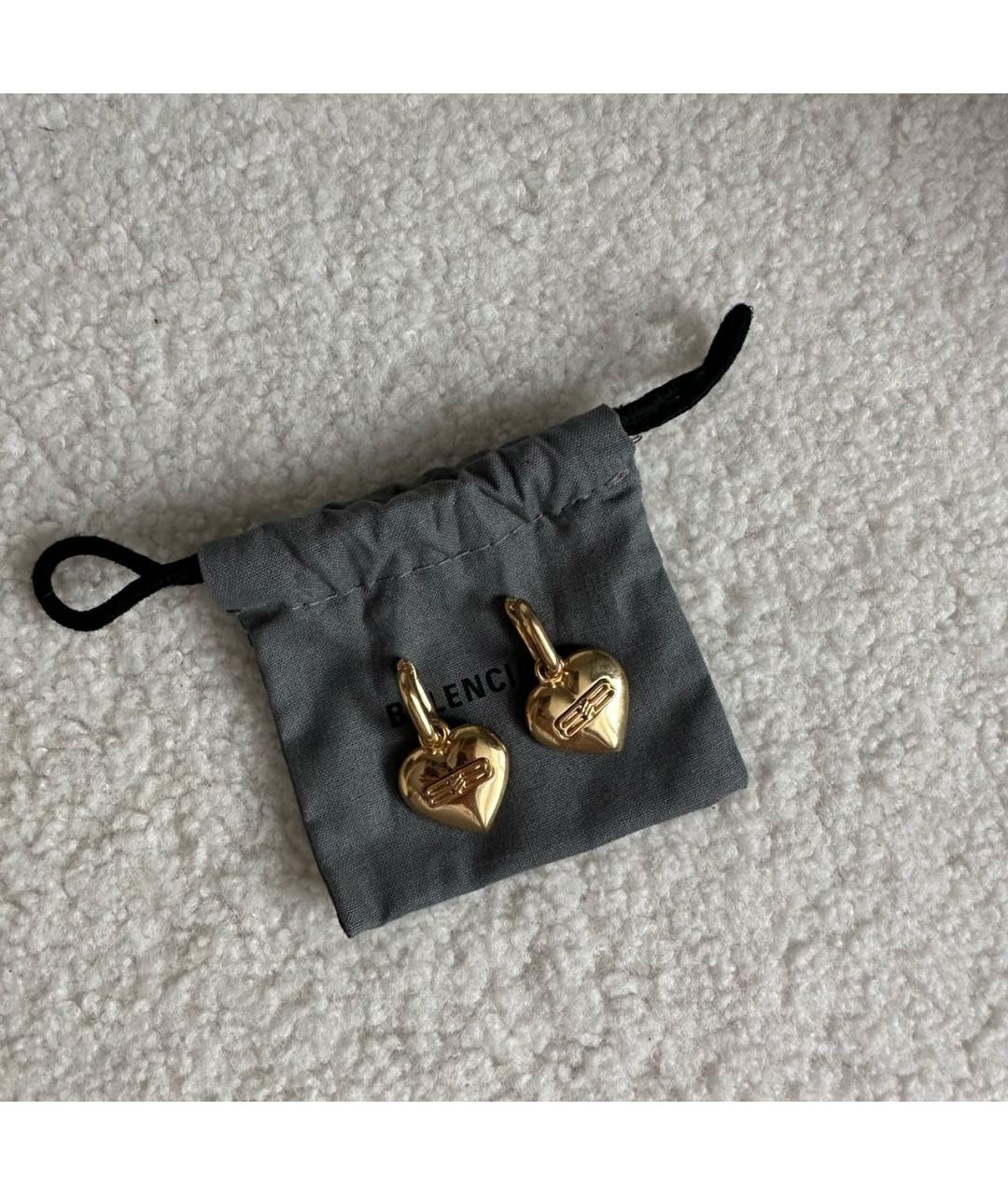 BALENCIAGA Золотые латунные серьги, фото 8