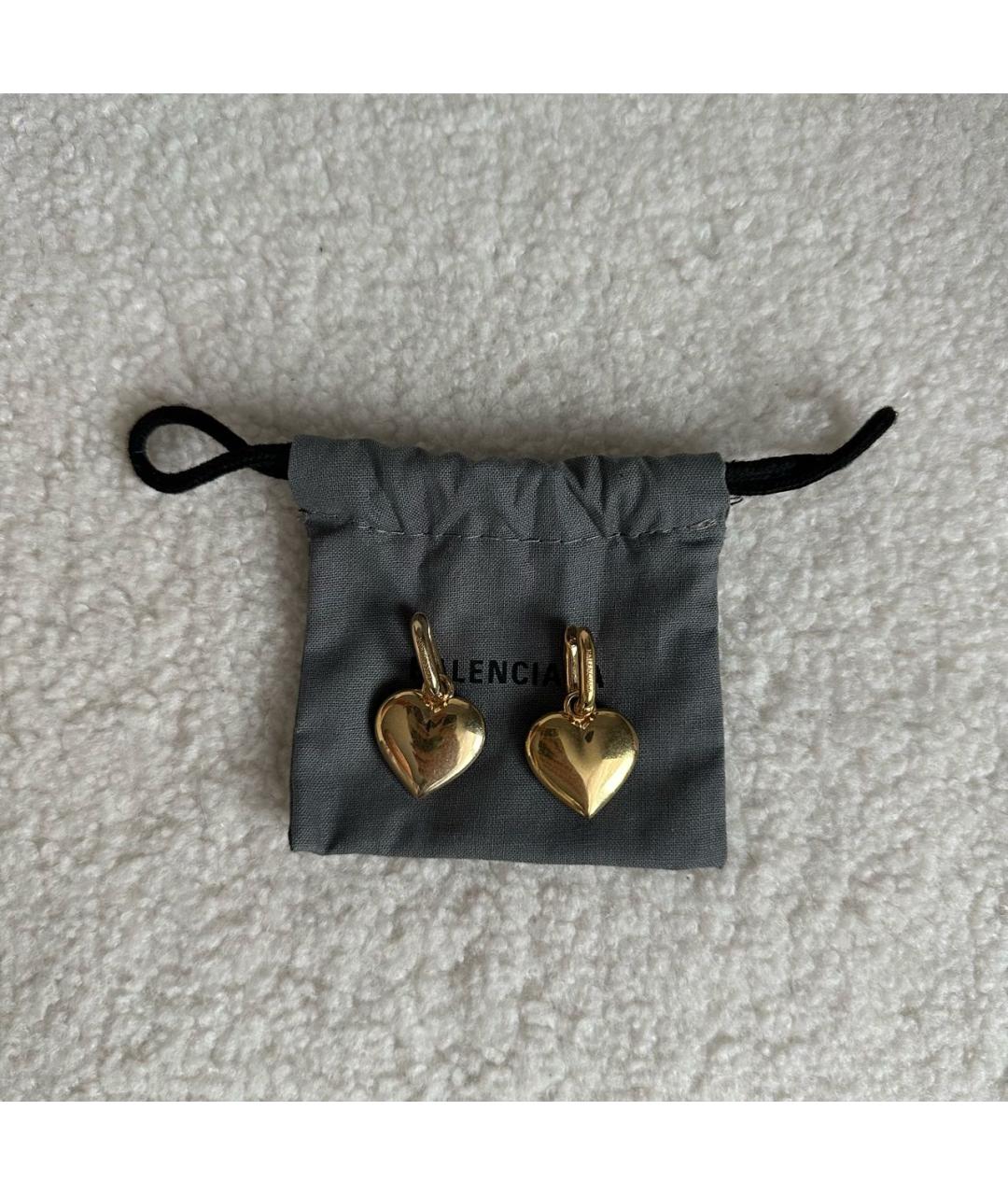 BALENCIAGA Золотые латунные серьги, фото 6