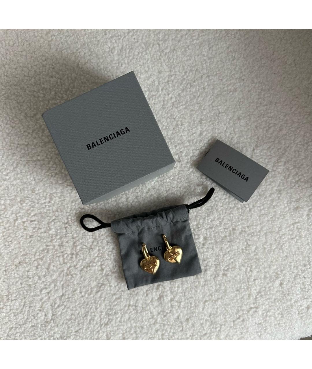 BALENCIAGA Золотые латунные серьги, фото 4