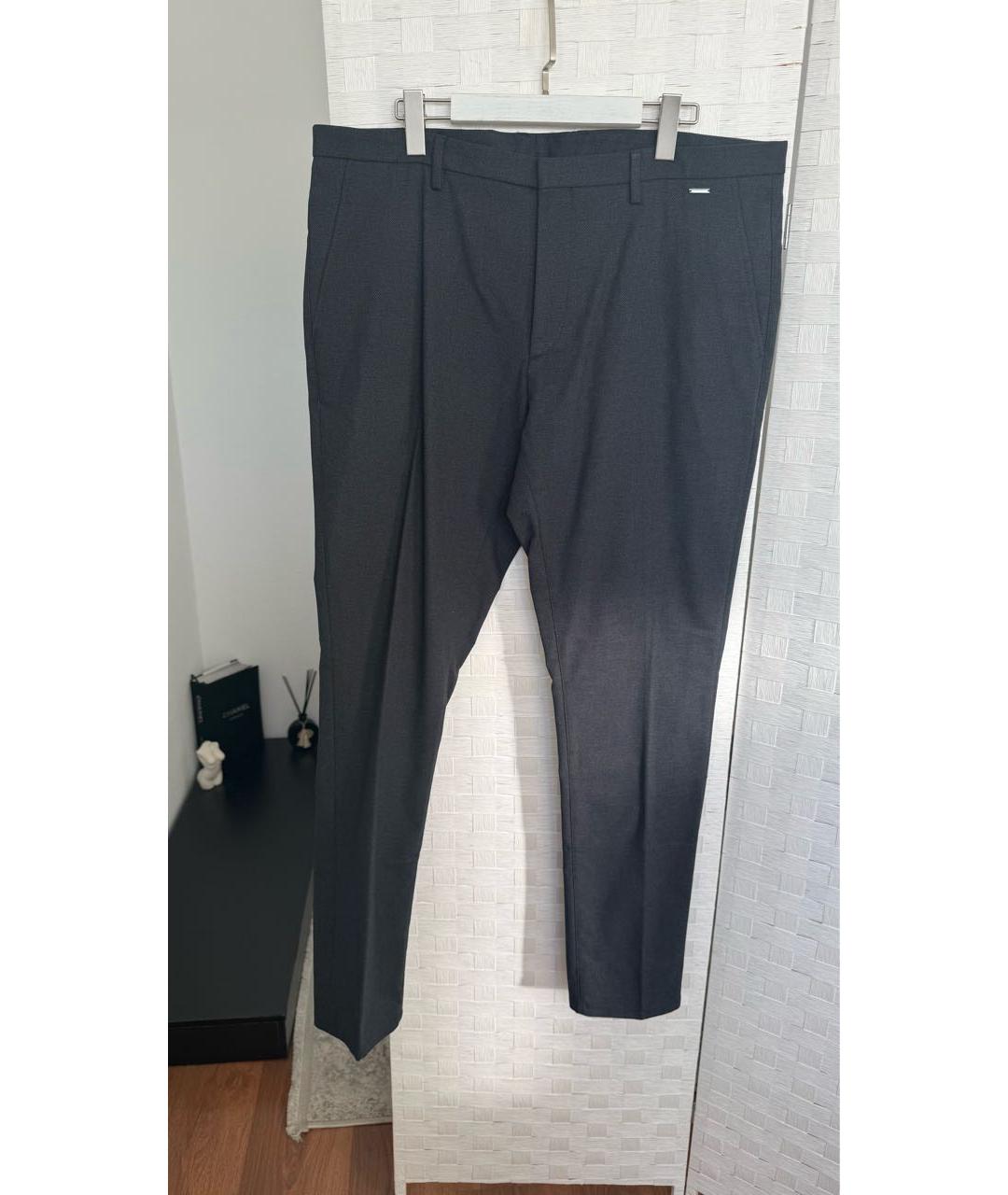 HUGO BOSS Антрацитовые хлопко-эластановые классические брюки, фото 5