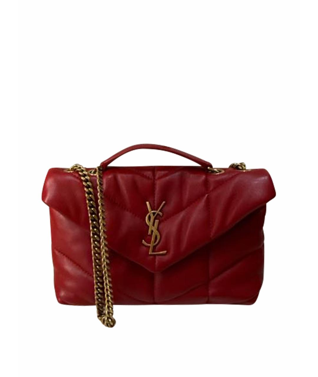 SAINT LAURENT Красная кожаная сумка через плечо, фото 1
