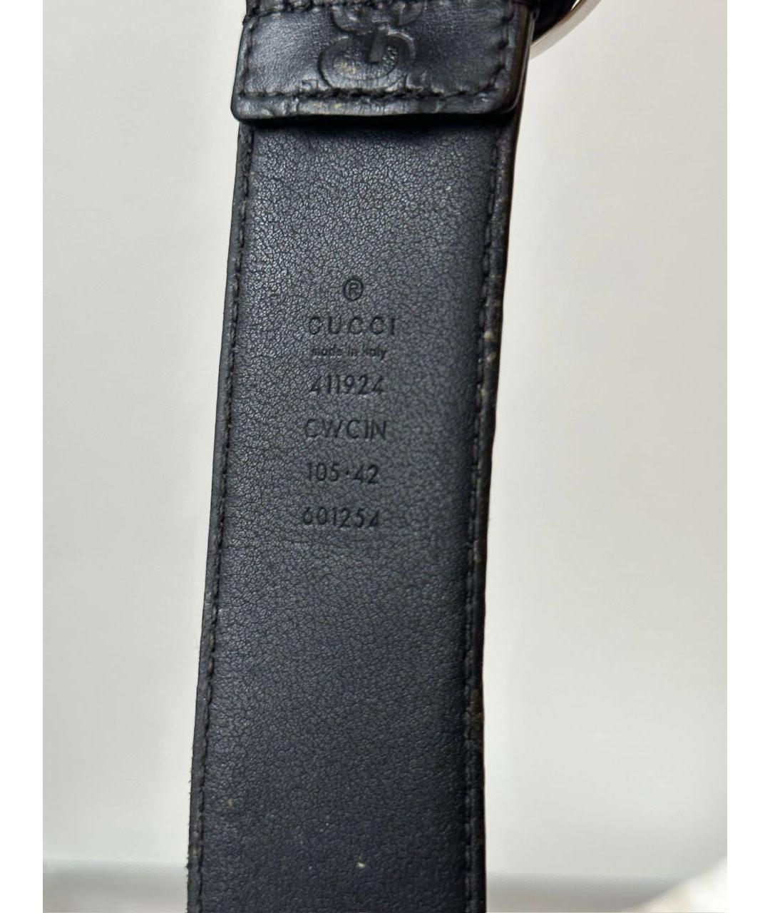 GUCCI Черный кожаный ремень, фото 4