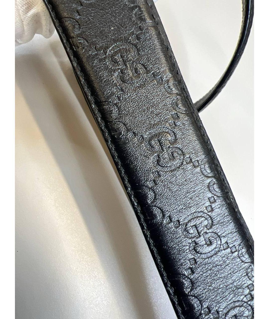 GUCCI Черный кожаный ремень, фото 5