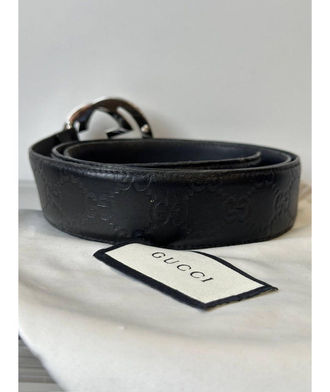 GUCCI Черный кожаный ремень, фото 2