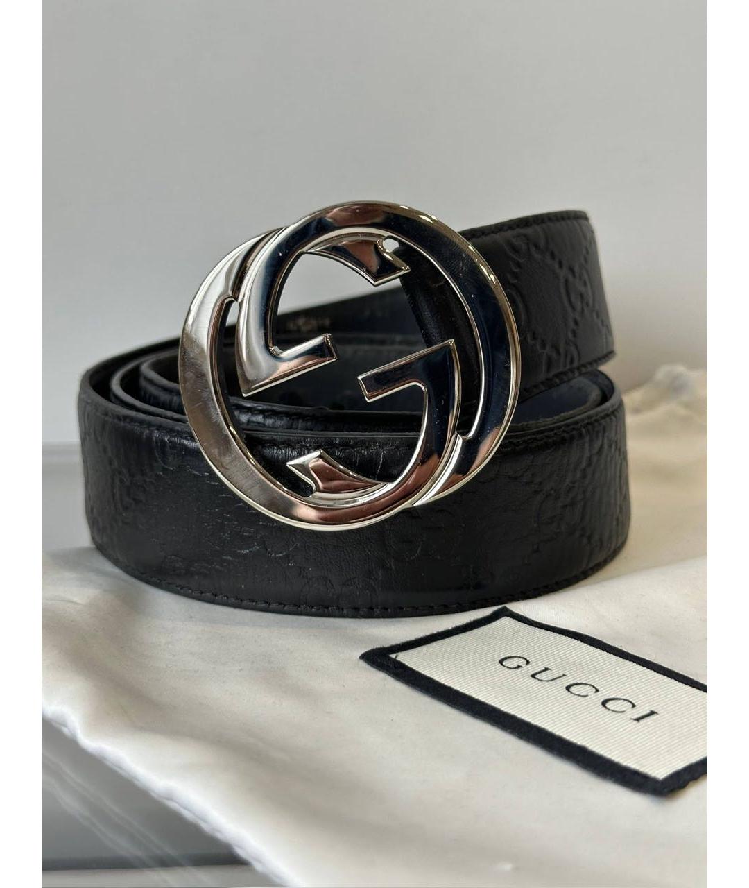 GUCCI Черный кожаный ремень, фото 9