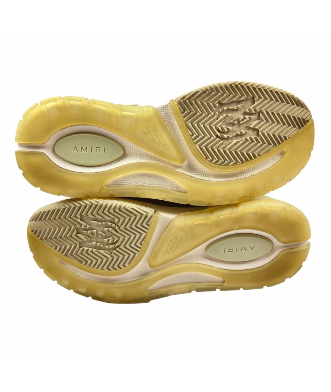 AMIRI Бежевые кожаные низкие кроссовки / кеды, фото 7