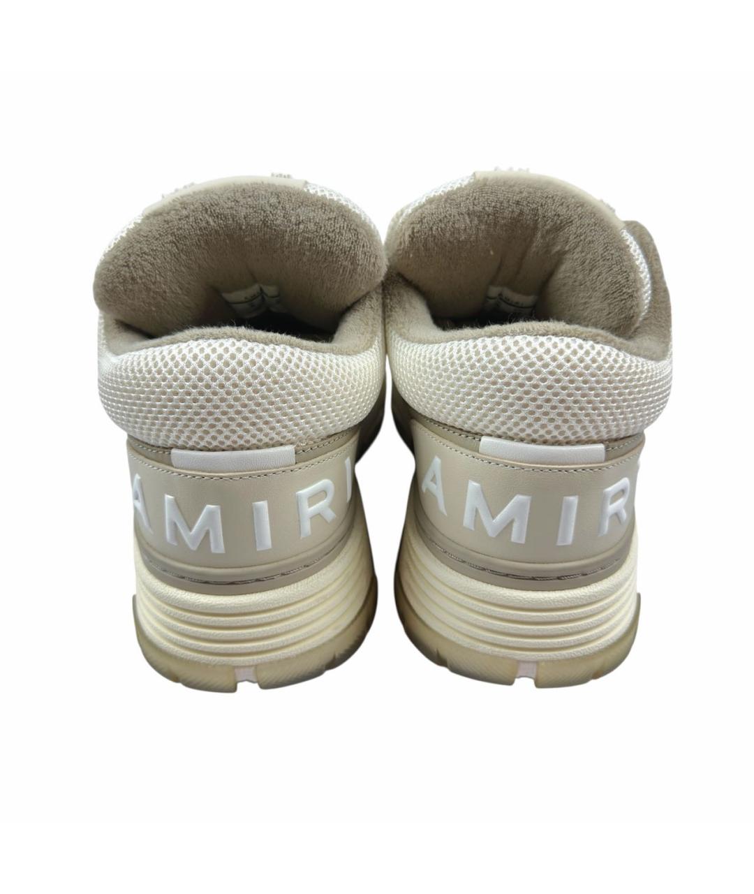 AMIRI Бежевые кожаные низкие кроссовки / кеды, фото 4