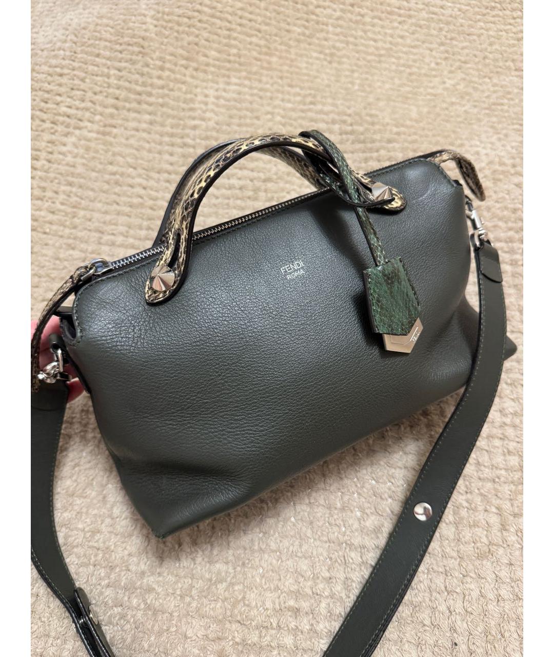 FENDI Зеленая кожаная сумка через плечо, фото 2