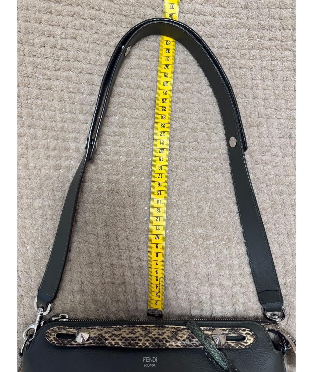 FENDI Зеленая кожаная сумка через плечо, фото 4
