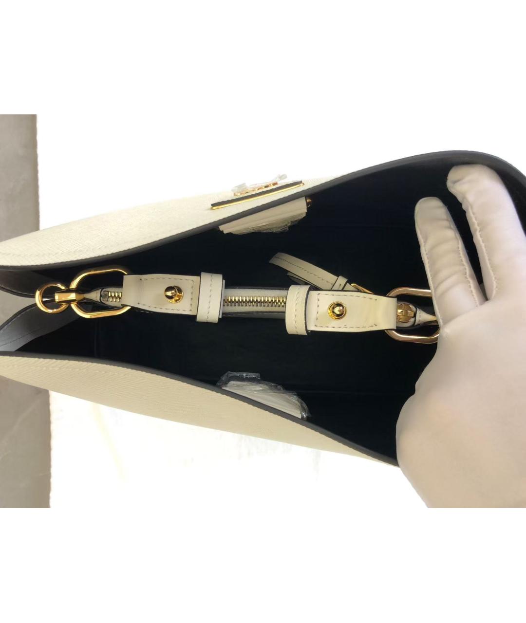 PRADA Белая кожаная сумка через плечо, фото 8