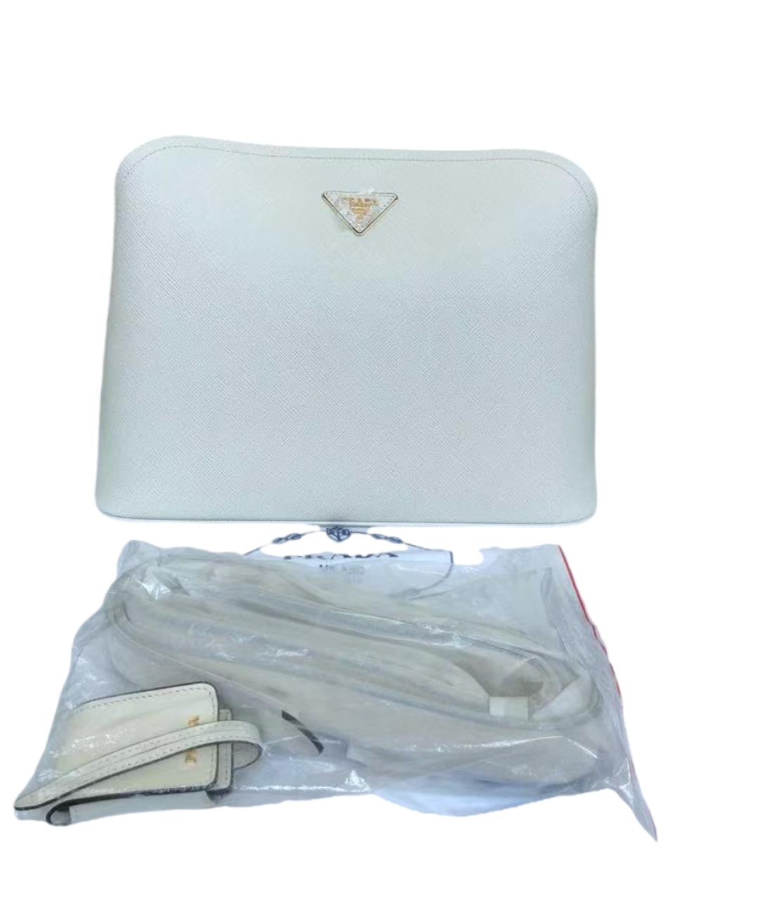 PRADA Белая кожаная сумка через плечо, фото 10