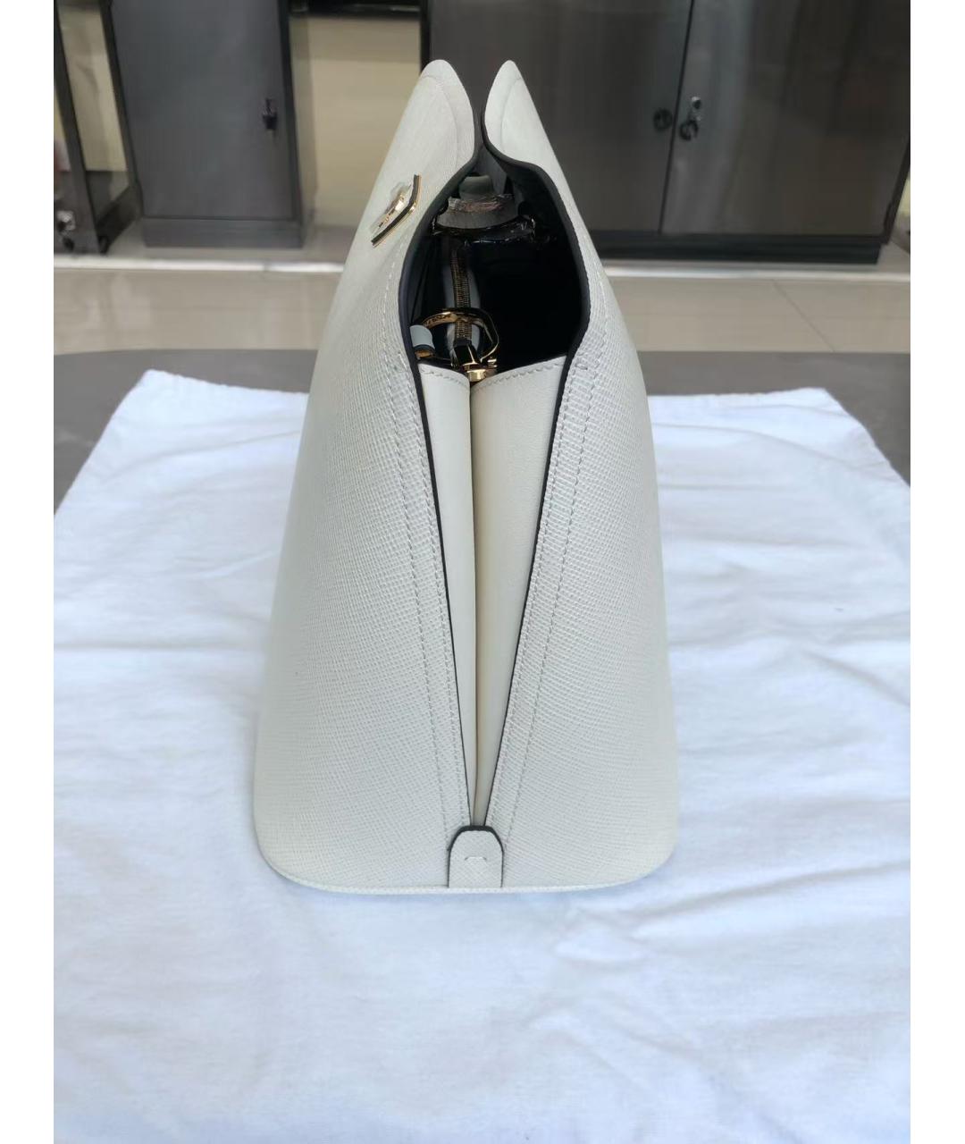PRADA Белая кожаная сумка через плечо, фото 4